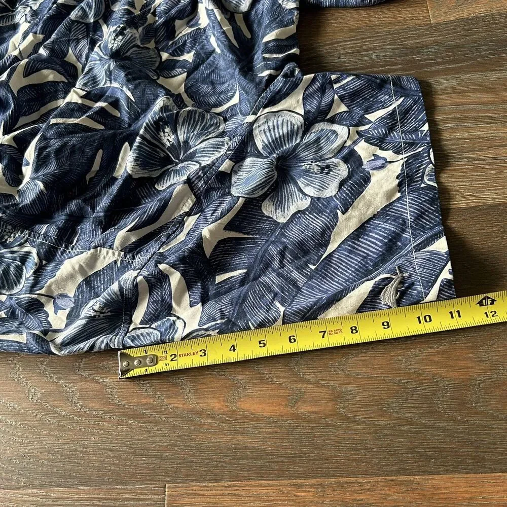 Michigan Wolverines Tommy Bahama 100% Silk Hawaiian Shirt Mens XXL Blue U of M